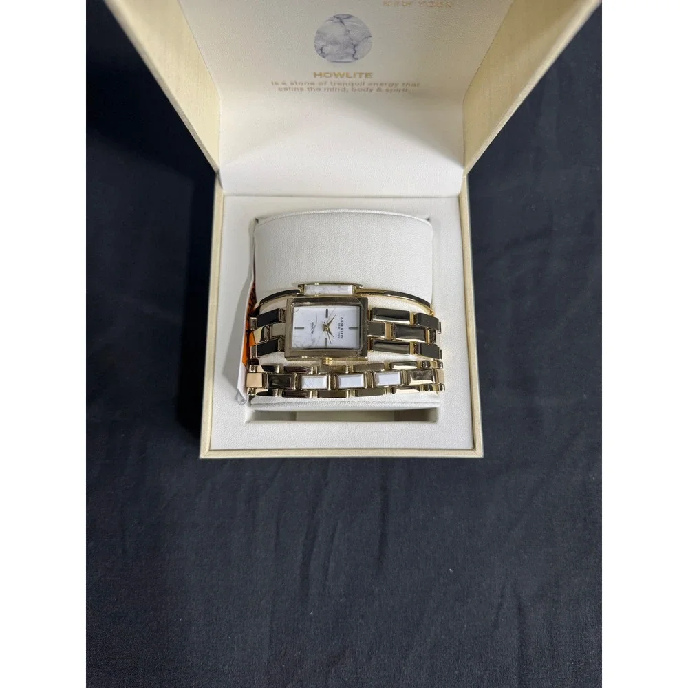 Anne Klein New York Women's Howlite Bracelet & Watch Set
